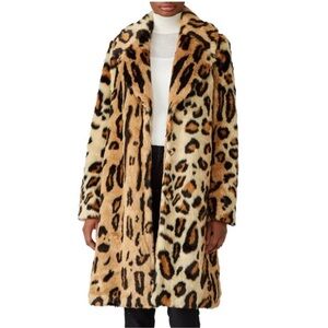 Show Me Your Mumu - Leopard Print Faux Fur Coat - Size Small